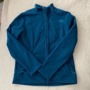 Blue North Face fleece jacket